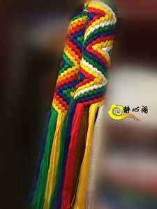 [西藏藏式纯手工五色五彩哈达编织金刚结藏式挂饰门挂摆件特大号]