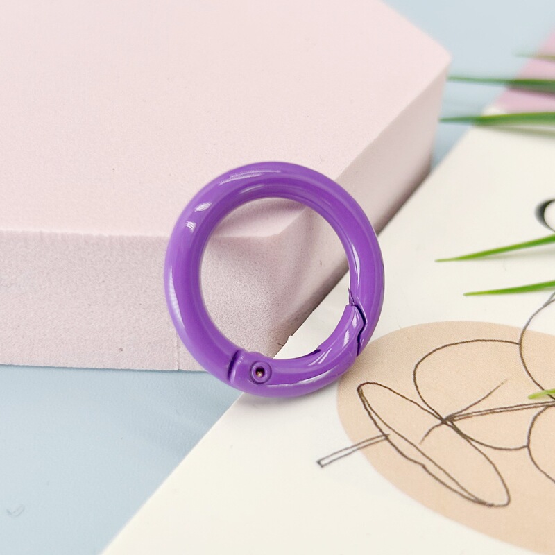 Colorful DIY Round 25mm Press Spring Clasp Keychain for Bags, Openable Round Phone Holder Keychain Colorful DIY Round 25mm Press Spring Clasp Keychain for Bags, Openable Round Phone Holder Keychain