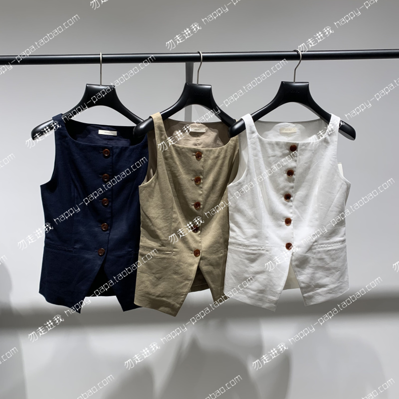 M Clearance 1My2040030 Oushili 2026 Summer Authentic Solid Color Sleeveless Vest Jacket M Clearance 1My2040030 Oushili 2026 Summer Authentic Solid Color Sleeveless Vest Jacket