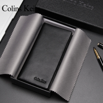 Collins Keirs wallet mens long leather soft cowhide brand mens money clip large capacity multi card