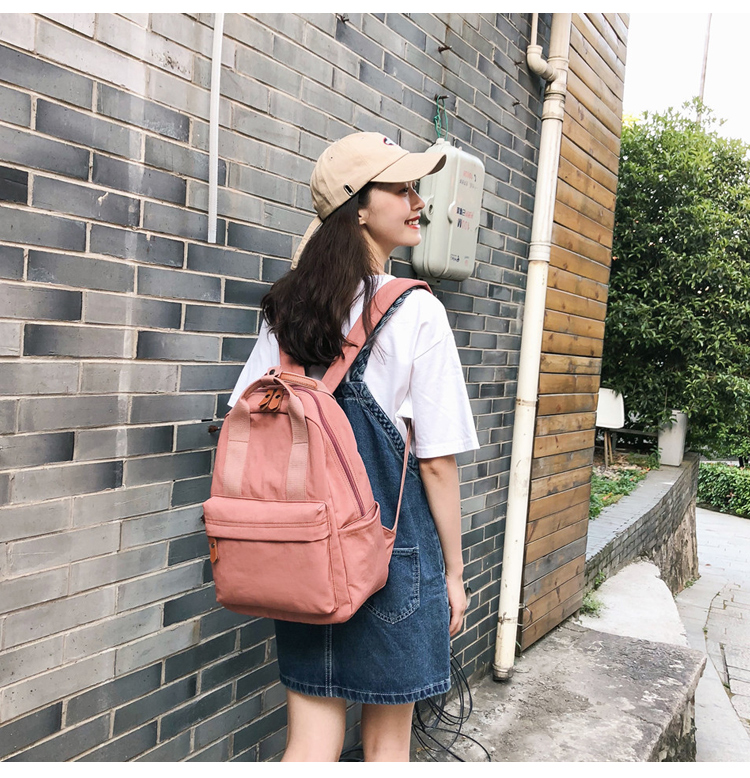 Túi xách thời trang nữ mới 2019 phiên bản Hàn Quốc của nữ sinh trung học đại học gió ba lô đơn giản đơn giản ba lô hoang dã thủy triều - Ba lô balo cho bé gái