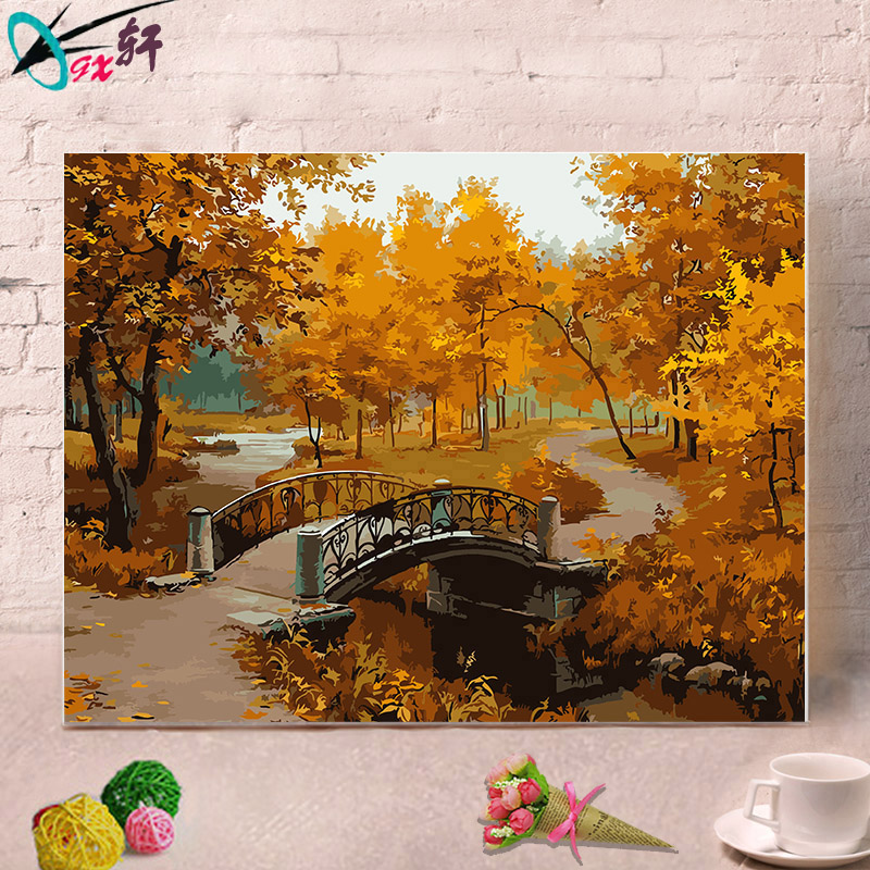 DIY digital oil painting special price send friends birthday gifts have inner frame maple love 40 *50 decoration