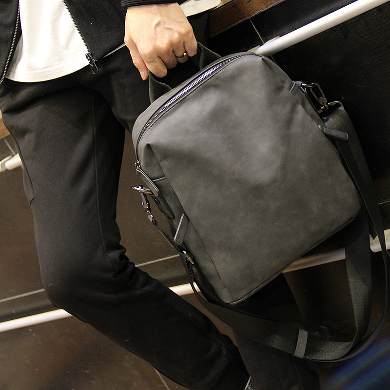 Men's Briefcase Leather Handbag Fashion Casual Handbag Trend Scrub Leather Personality One Shoulder Messenger Bag