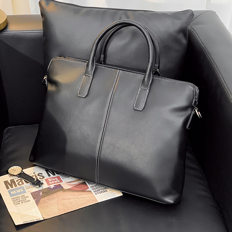 Personality Genuine Leather Men's Bag Business Handbag Crosswalk Bull Leather Briefcase Computer Bag Casual Fashion Diagonal Satchel Boomer