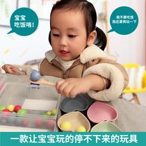 Infant practice with chopsticks spoon 1-2-3 weeks 4 years old early teaching aids Clip beads matching childrens counting educational toys