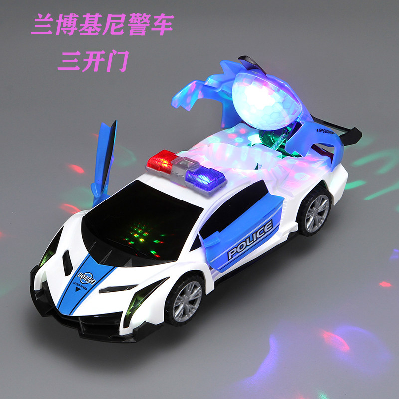 Net Red Boy Police Car Electric Toy Will Deform Spin Dancing Little Car Light Music Automatic Door Girl-Taobao