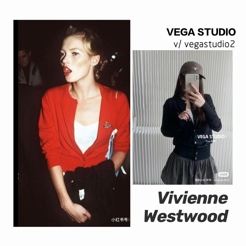 Shanghai Spot Goods |   Vivienne Westwood Silk Wool Cardigan Queen Mother Saturn