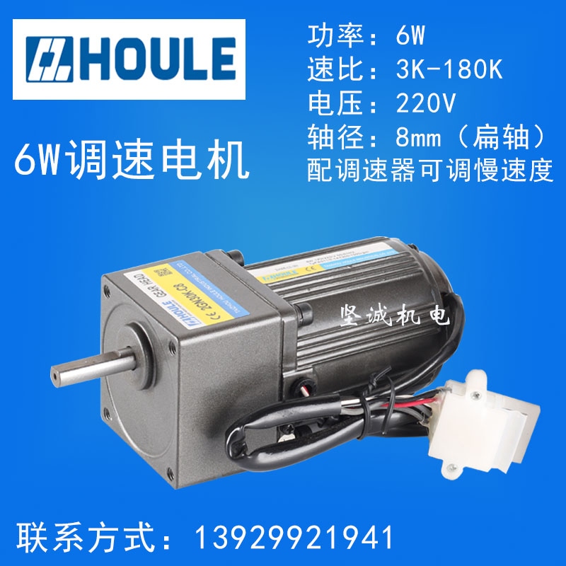 HOULE haute force small AC 220V6W gear speed-speed variable-speed motor can be positively reversed slow motor