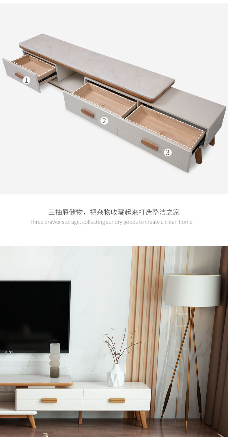 Màu sắc tươi sáng mới bàn trà TV kết hợp tủ nhỏ căn hộ phòng khách đồ nội thất bằng đá cẩm thạch Bắc Âu - Bộ đồ nội thất nội thất phòng ngủ hiện đại
