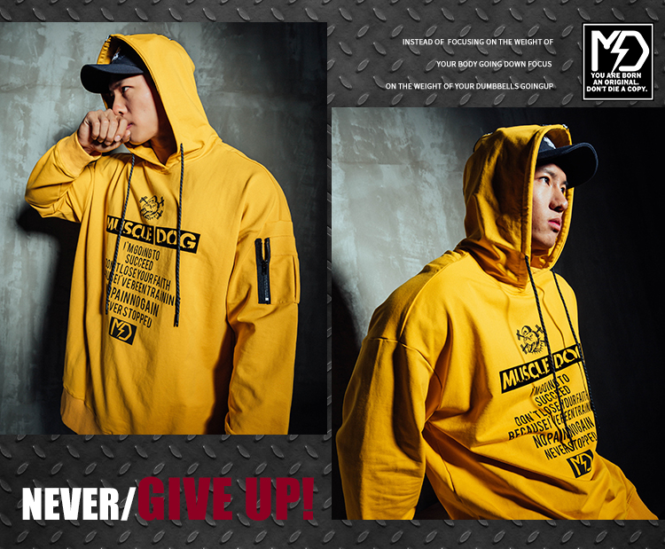 MuscleDog Cơ Bắp Dog Áo Len Nam Không Bao Giờ Dừng Mùa Thu và Mùa Đông Thể Thao và Giải Trí Tập Thể Dục Dài Tay Áo T-Shirt Áo Thun áo nỉ nữ cổ tròn
