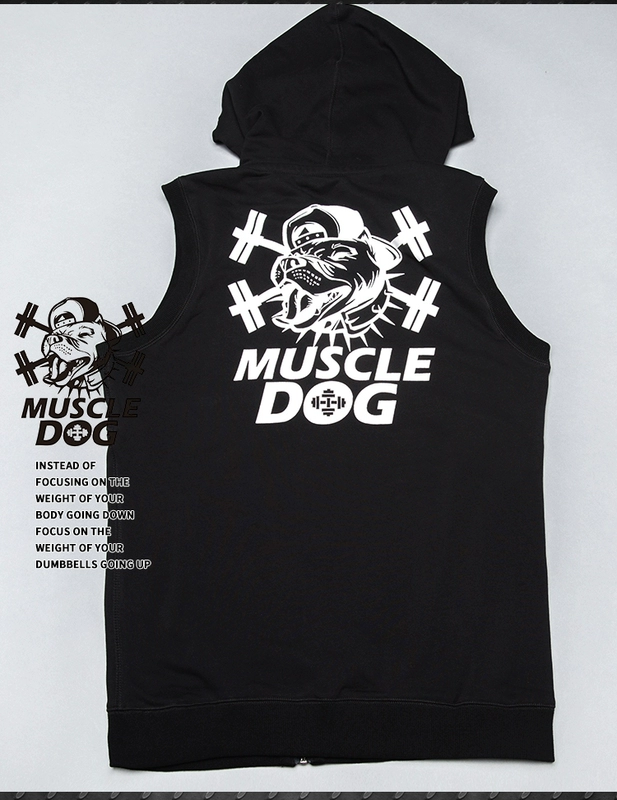 Muscledog Cơ Bắp Dog Hiệp Sĩ Đen Xu Hướng Thể Thao Cotton Vest Thể Thao Hàng Đầu Chạy Vest Phù Hợp Với Đào Tạo áo thun lạnh the thao nam