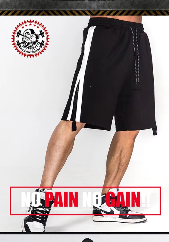 MuscleDog Muscle Dog Tide thương hiệu mùa hè lỏng lẻo thể thao và giải trí thể dục đào tạo năm quần short nam - Quần thể thao quần dài adidas