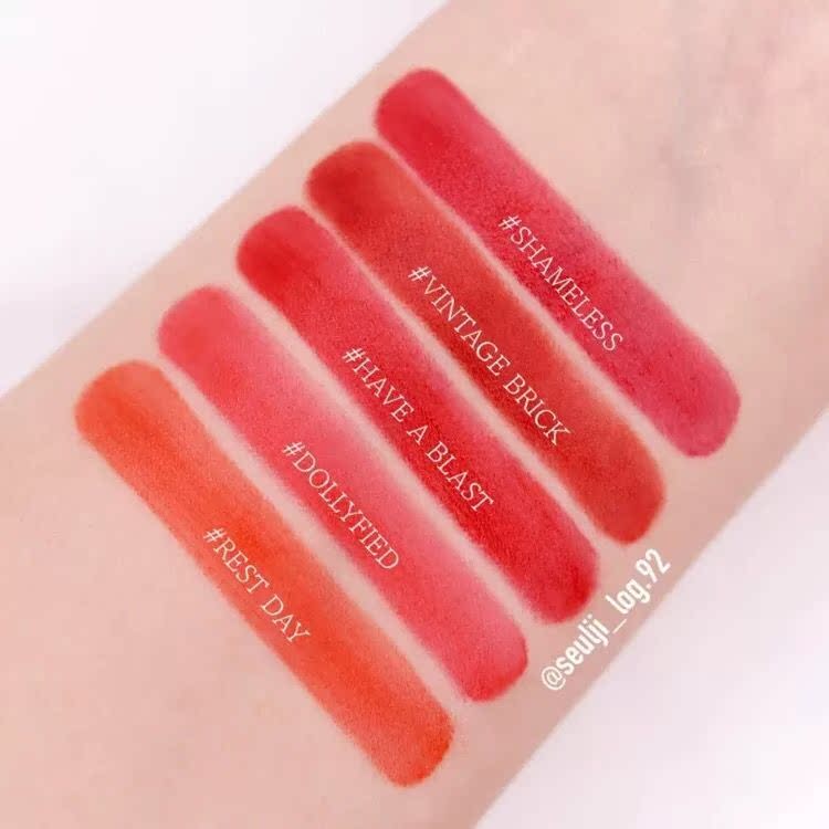 Hàn Quốc 3CE mờ môi 19 năm mới đánh son môi bóng nhuộm môi lỏng cà rốt gạch đỏ đốm - Son bóng / Liquid Rouge on bóng lip gloss	