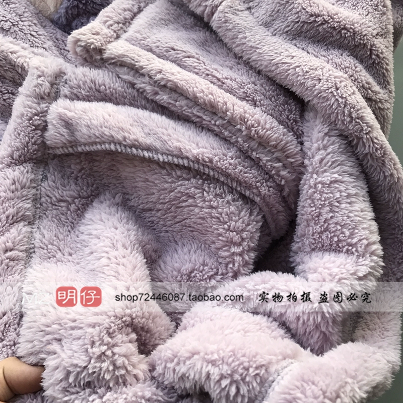 Bộ đồ ngủ mặc nhà xinh xắn và dễ thương, ấm áp mùa đông, váy ngủ trang trí hoạt hình, áo choàng tắm - Night Robe