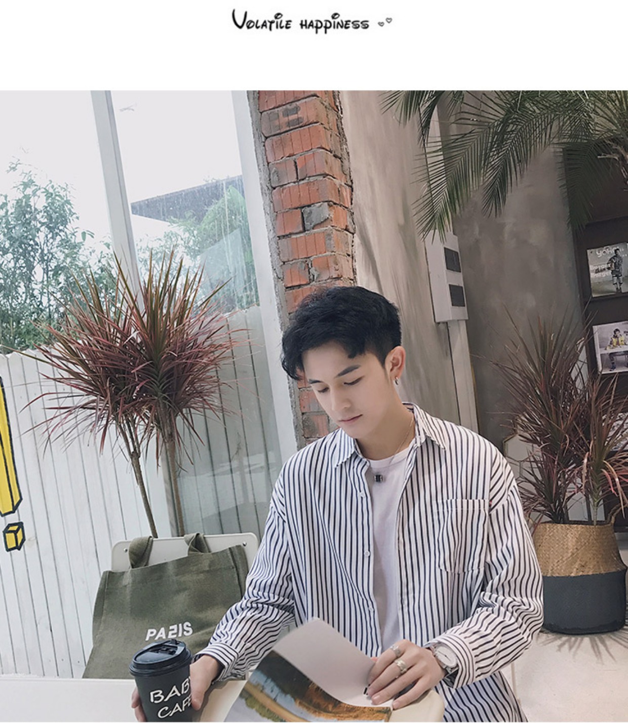 2018 phong cách Hồng Kông mùa thu mới áo sơ mi sọc dài tay nam phiên bản Hàn Quốc của giới trẻ hoang dã áo sơ mi thủy triều quần âu áo sơ mi
