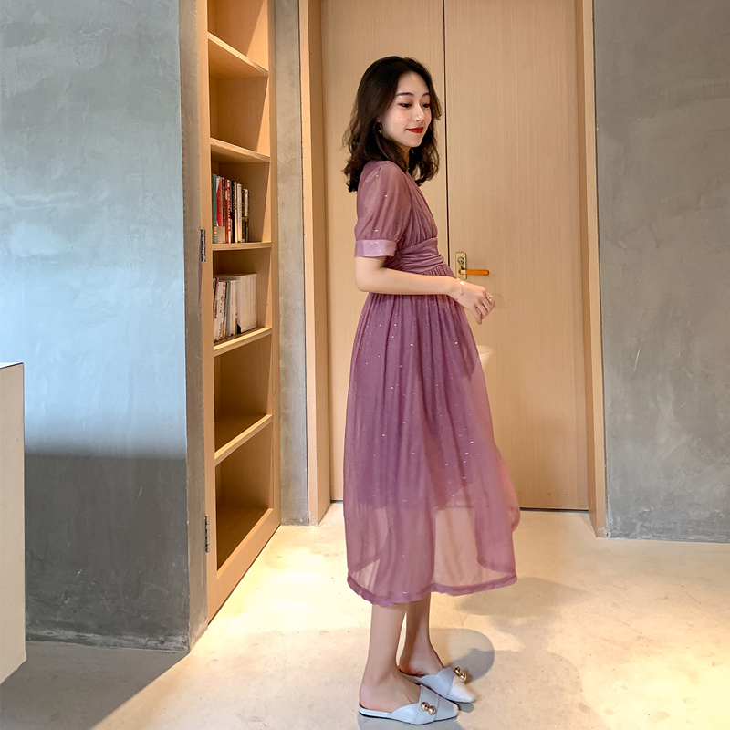 Summer dress new fashion pregnant women dress blingbling famous famous dress