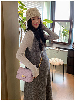 ◆AMUM孕妇装◆孕妈穿搭~不显怀复古压褶洋气夏装宽松吊带连衣裙 — 20
