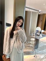 ◆AMUM maternity wear◆Elven Snowball~Short temperament eco-friendly gold buckle fur winter warm fur coat