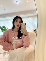 ◆AMUM maternity wear◆Zhizhiberryberry~gentle pink socialite Xiaoxiang style braided wool short top jacket