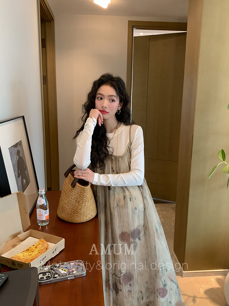 ◆ Amum Maternity Wear ◆ Outfits for Pregnant Moms~ Vintage Pleated Stylish Summer Dress That Doesn'T Show Pregnancy, Loose-Fitting Strap Dress. — 31