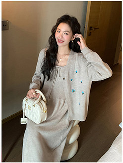 ◆AMUM孕妇装◆孕妈穿搭~不显怀复古压褶洋气夏装宽松吊带连衣裙 — 10