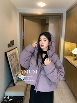 ◆AMUM maternity wear◆North Island winter ~ hooded short down jacket winter warm thickened bread jacket