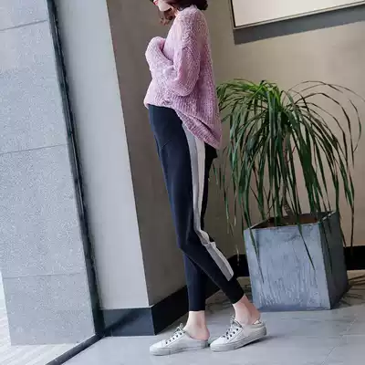 New autumn and winter AMUM fashion maternity casual sweatpants knitted wool belly pants