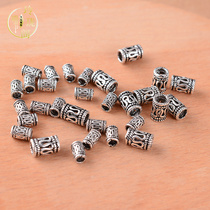 Xingyue Bodhi hand string Buddha beads wenplay Bracelet Mens accessories 925 silver partition beads Thai silver barrel beads Lingtong DIY accessories