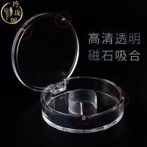 Hand string chain box jewelry display box transparent acrylic jewelry box round thick text play Buddha Beads storage storage storage