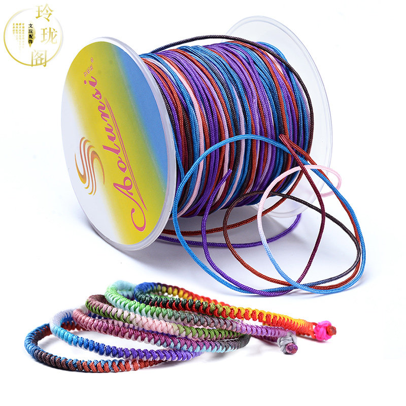 Gradual segment dye jade line 1 0mm knitting necklace cord handle cord cord DIY weaving bead knitting accessories line