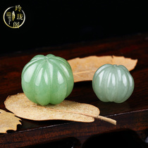 12mm hand engraved natural Dongling Jade pumpkin beads melon edge DIY bracelet Buddha beads with beads