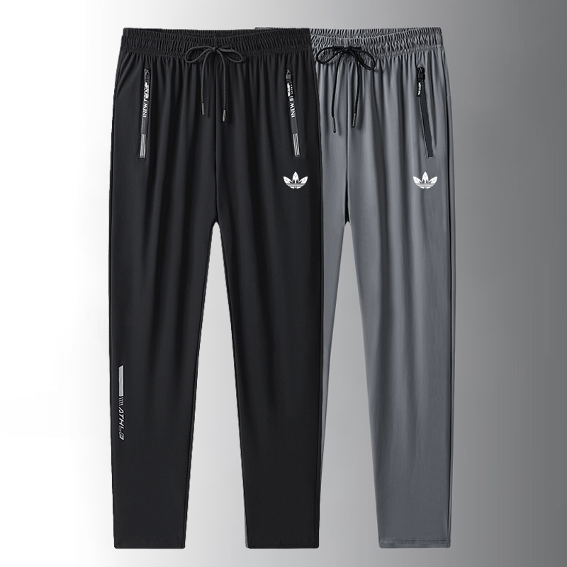 Ole Ice Silk Pants Unisex Summer Ultra-Thin Quick-Dry Sports Long Pants Straight-Leg Large Size Breathable Jogger Air Conditioning Pants