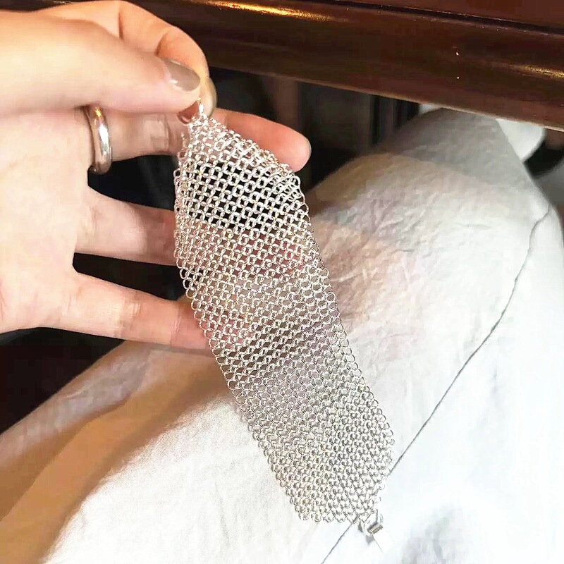 Handmade Woven Wide Mesh Elegant Light Luxury Bracelet Niche Hollow Fishnet Scar-Covering Bracelet Jewelry Bracelet Handmade Woven Wide Mesh Elegant Light Luxury Bracelet Niche Hollow Fishnet Scar-Covering Bracelet Jewelry Bracelet