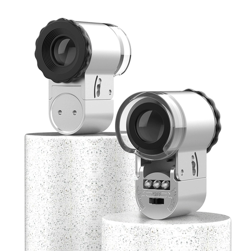 Лупа с подсветкой, портативный микроскоп, бриллиантовое ювелирное украшение из грецкого ореха из нефрита, антикварные марки, мобильный телефон, увеличение в 50 раз