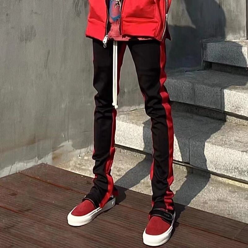 Fifth Season High Street Slim-Fit Trousers with Limited Edition Color-Blocking and Layered Design, School-Style Casual Trendy Brand Jogger Pants