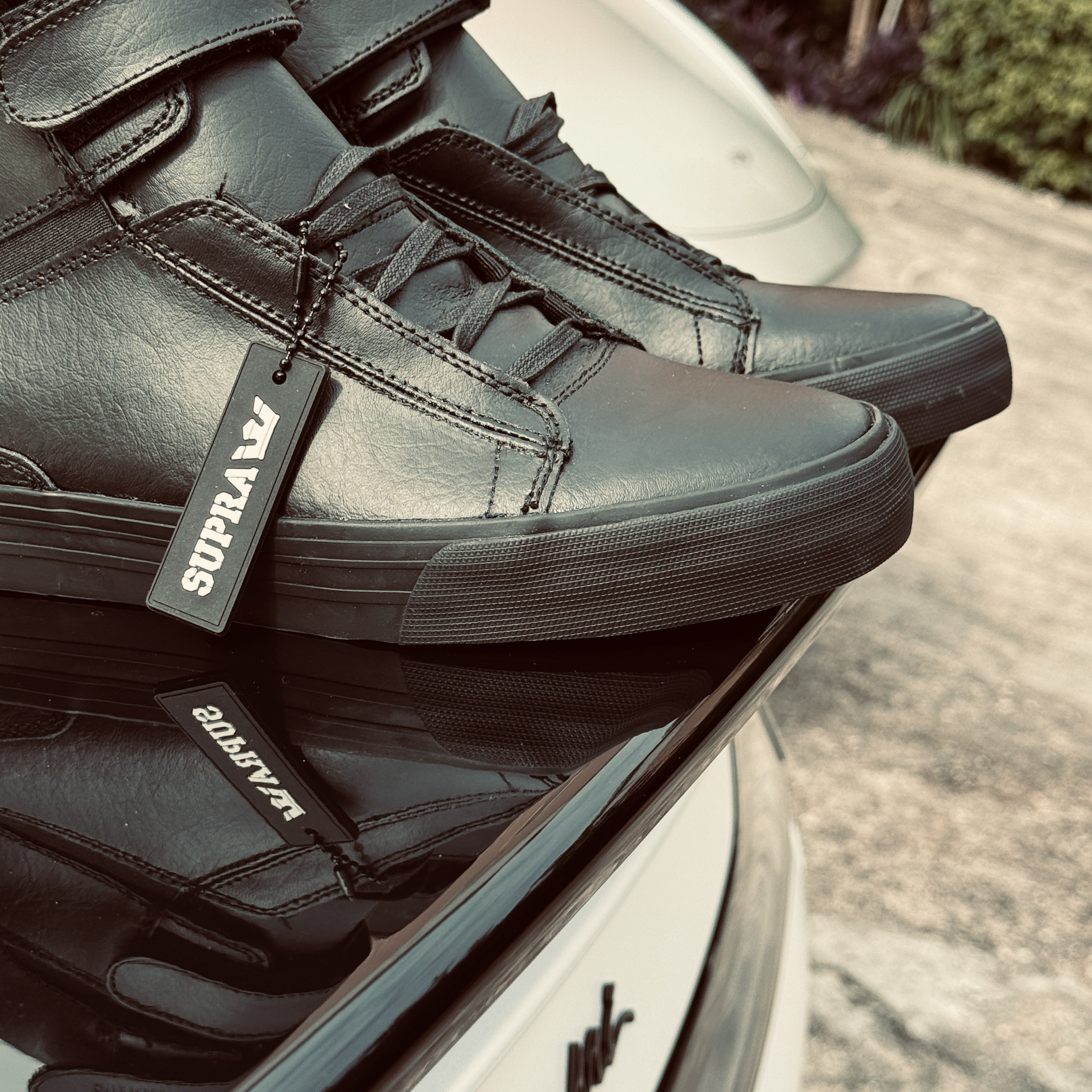 Supra tk society all-black red sole high-top skate shoes review 