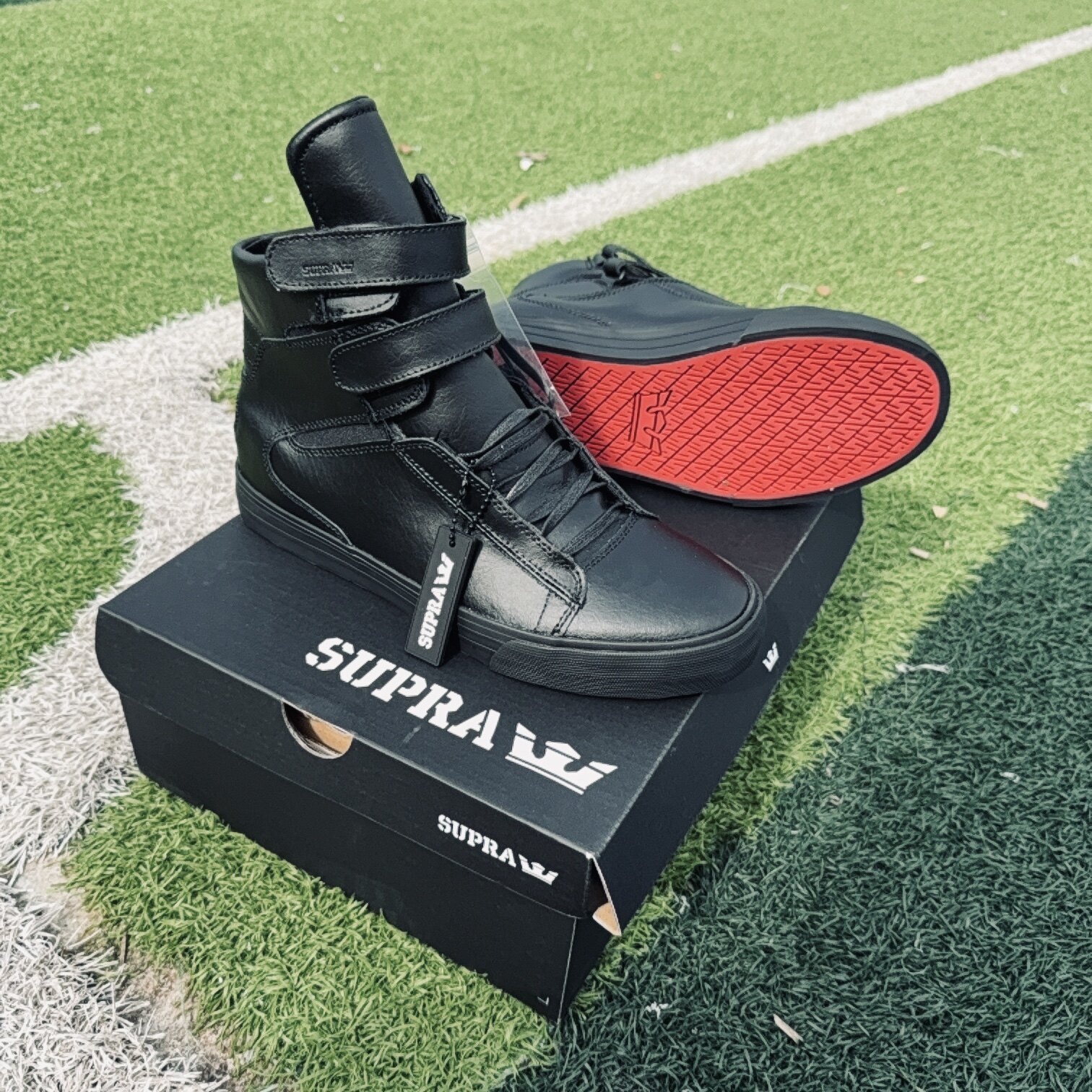 Supra tk society all-black red sole high-top skate shoes review 