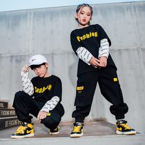 Childrens performance clothing Hip-hop suit Boys hip-hop hiphop Girls jazz dance Autumn and winter sweater overalls tide clothes