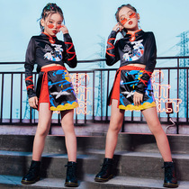Childrens performance suit Girls hip hop hip hop dance suit Vintage Chinese style cheongsam catwalk Jazz dance costume performance suit