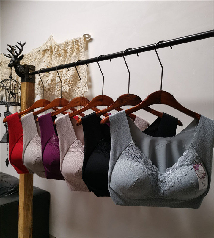 Large size lingerie chubby mm200 haggle large breasted without steel ring lace merry-back vest bra BCDE