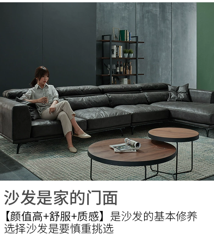 Sofa vải Bắc Âu hiện đại tối giản Ý tối giản phòng khách sofa kết hợp lông xuống sofa vải kỹ thuật dùng một lần - Ghế sô pha