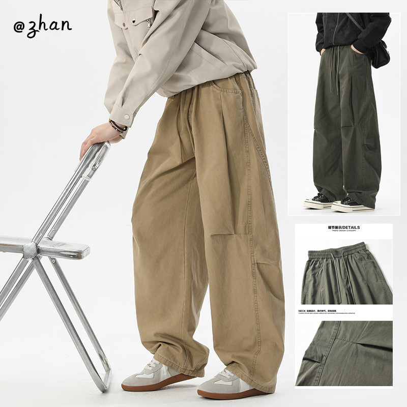 American Retro Paratrooper Scimitar-Style Cargo Pants for Men, Plus Size, Non-Magnetic, Non-Iron, Pure Cotton, Suitable for Thick Legs and Large Hips