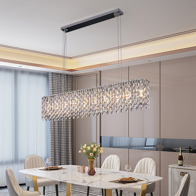 Italian Restaurant Chandelier Designer Linear Strip Light Modern 2026 New Model Living Room Light Luxury High-End Crystal Lamp