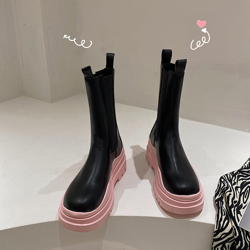 Net Red Tobacco Cylinder Martin Boots Woman 2022 New Summer Thinness Thick Bottom Sweet Cool Boots Chelsea Slim Slim Boots