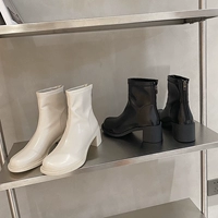 Martens, бежевые эластичные короткие сапоги в английском стиле, коллекция 2021, в британском стиле
