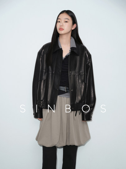 Sinbos Deep-Brimmed Sheepskin Genuine Leather Jacket for Women, Simple Style, Lapel Short Leather Jacket, 2025 Autumn and Winter New Style