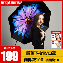 BANANAUNDER Jiao Jiao under the glass small black umbrella double sun umbrella Sun UV protection umbrella
