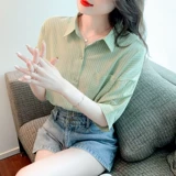 Летняя шифоновая рубашка, модная футболка, коллекция 2023, городской стиль, в западном стиле, короткий рукав