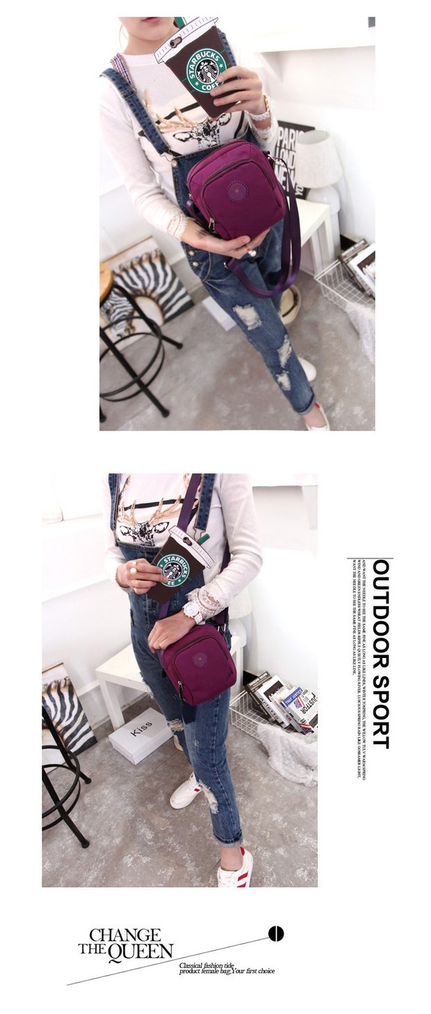 Thời trang Hàn Quốc phụ nữ túi chéo vai Messenger túi điện thoại di động túi nylon Túi vải Oxford túi nhỏ giản dị tui xach