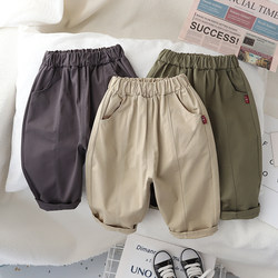 Boys' casual pants spring and autumn children's radish pants loose little children's forest woven trousers baby lantern pants tide